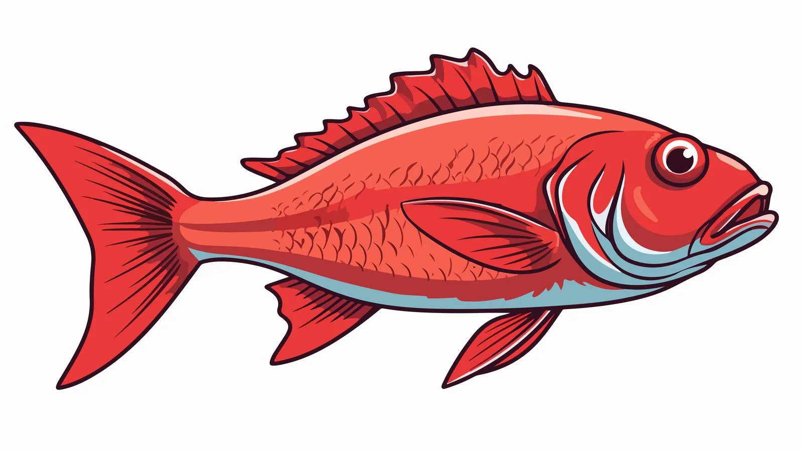 Retro Cartoon Fish Vector Illustration — free download from Dotvec