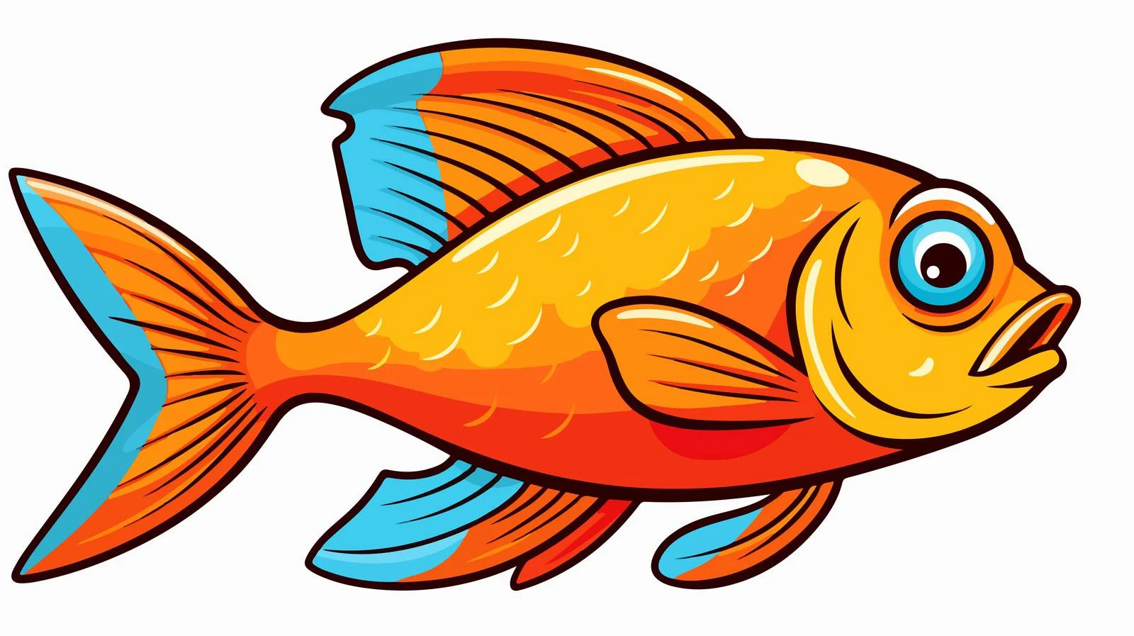 Vintage Cartoon Fish Illustration — free download from Dotvec