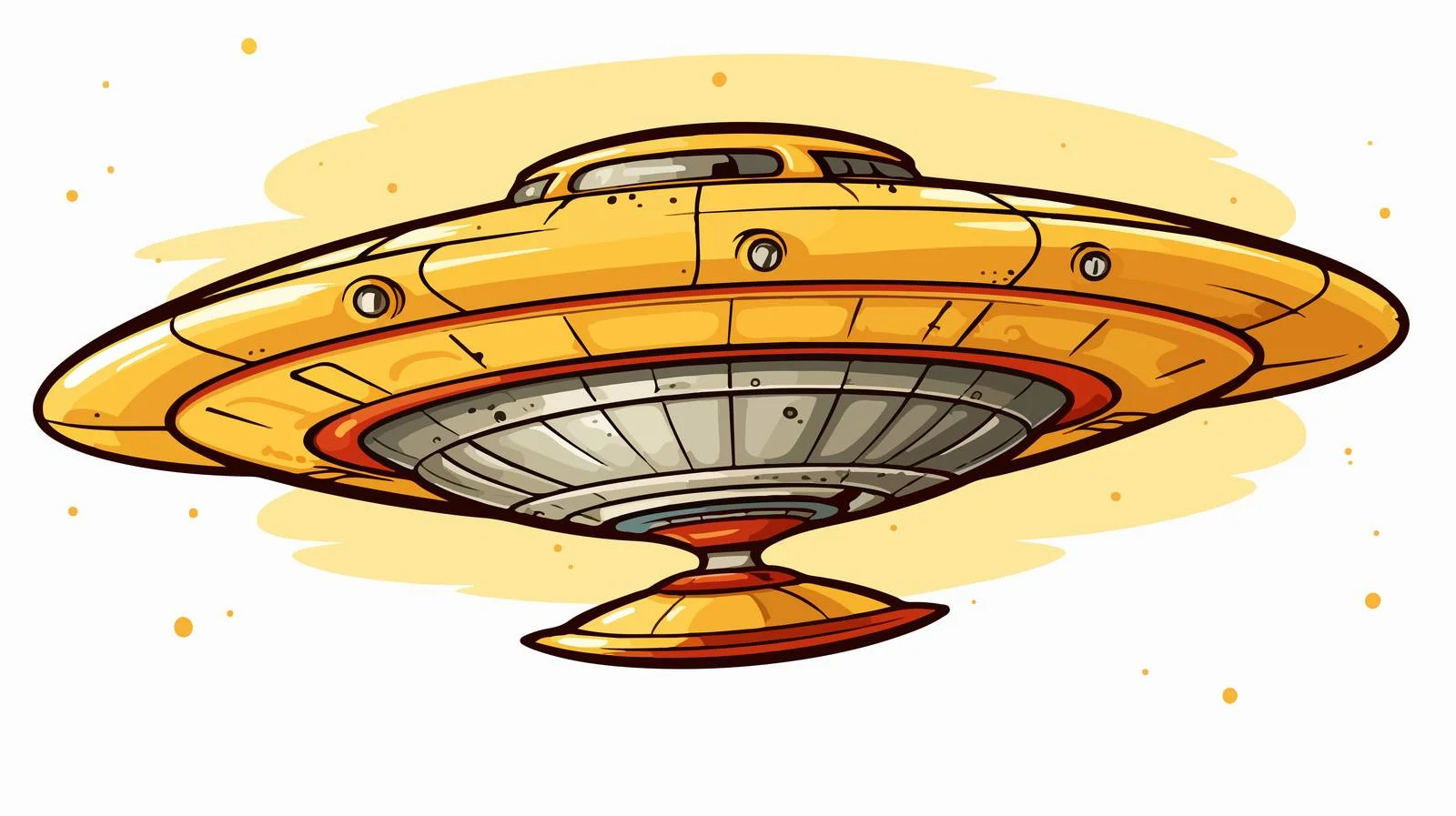 Vintage Flying Saucer Illustration — free download from Dotvec