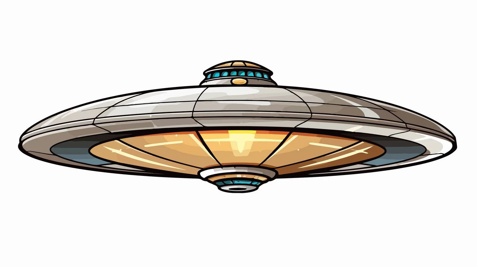 Retro Flying Saucer Illustration — free download from Dotvec