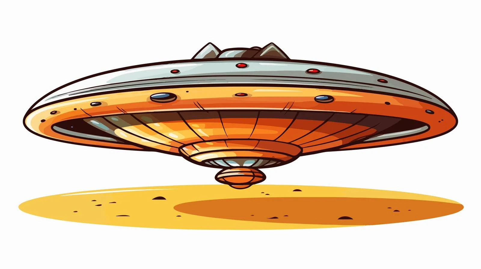 Vintage Flying Saucer Cartoon Illustration — free download from Dotvec