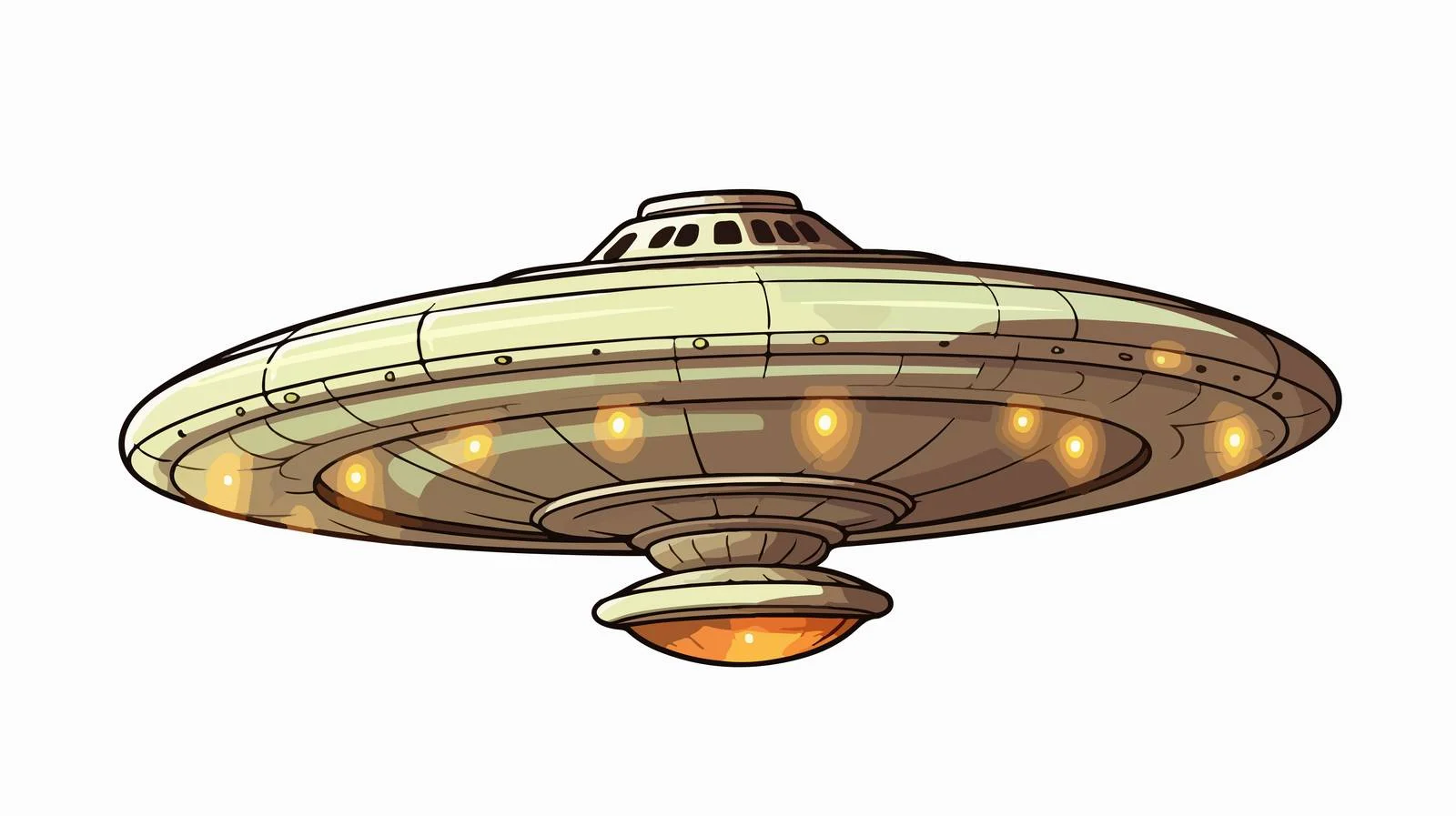 Retro Cartoon Flying Saucer Illustration — free download from Dotvec