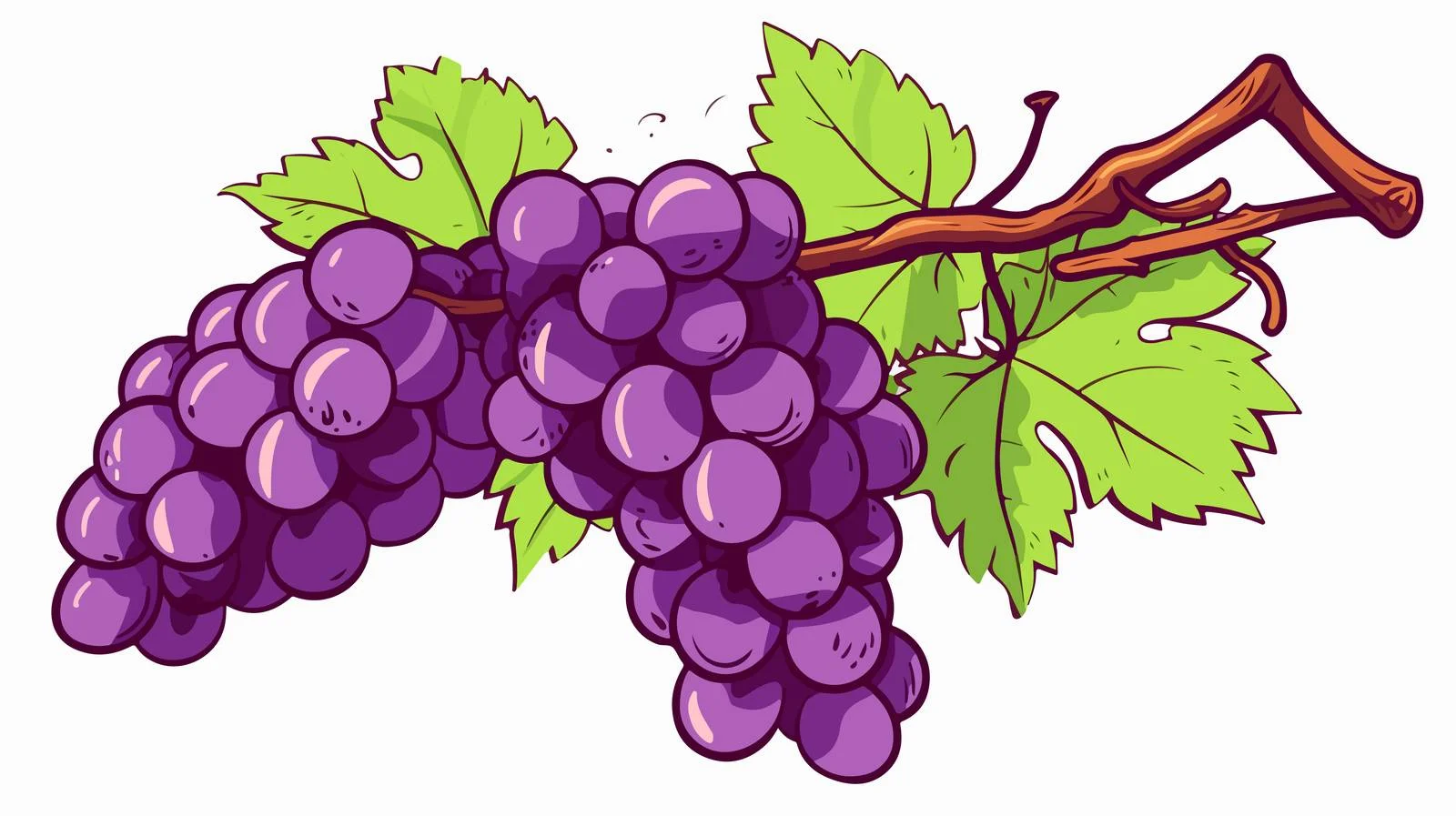 Retro Cartoon Grapes Vector Illustration — free download from Dotvec