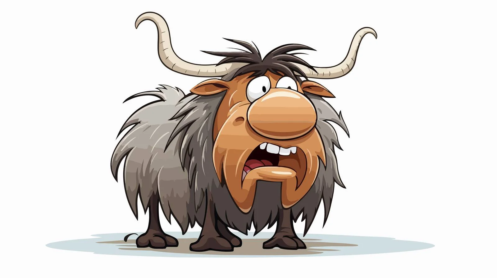 Retro Cartoon Hairy Cow Farting Illustration — free download from Dotvec
