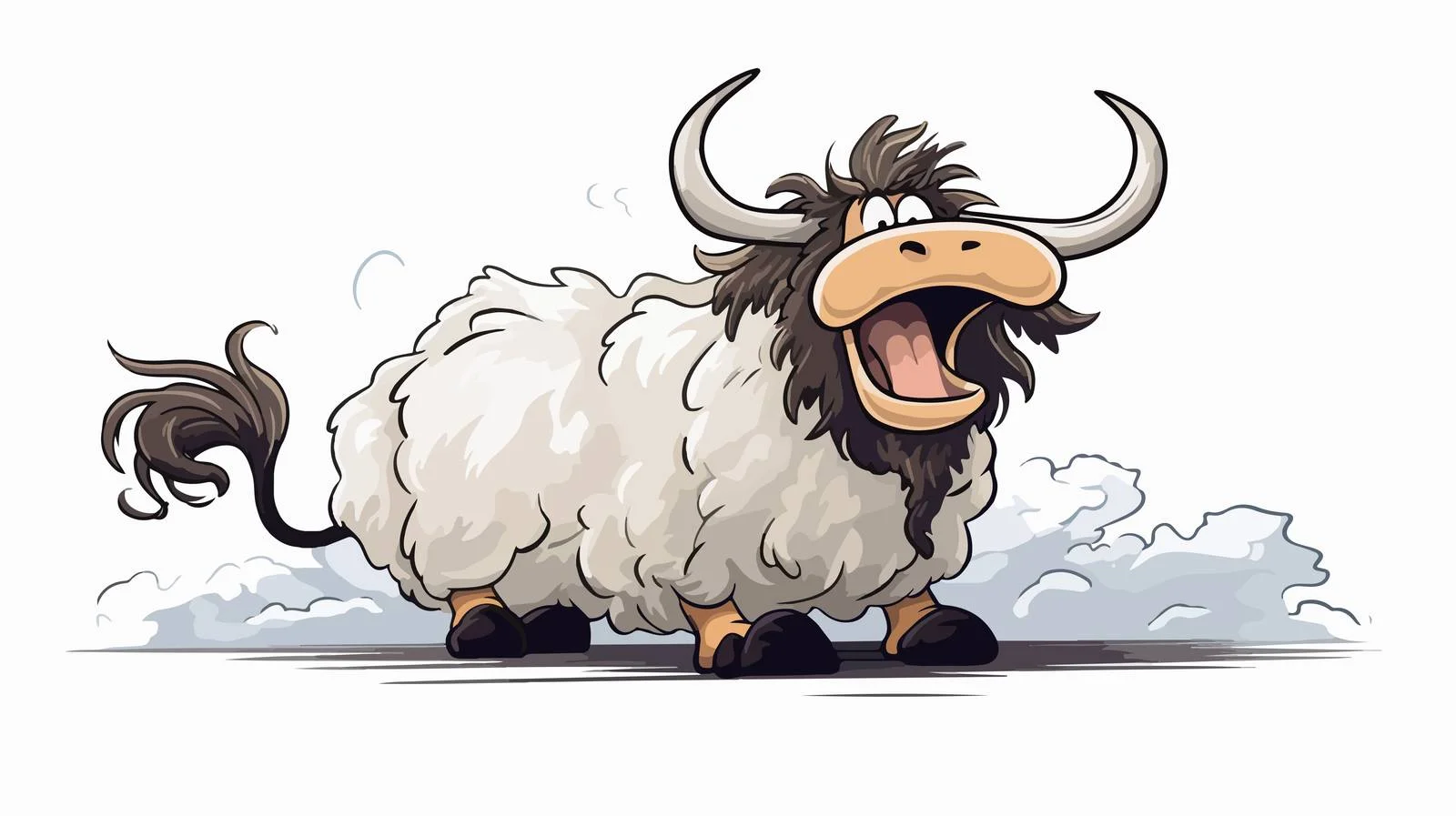 Whimsical Cow Farting Cartoon Illustration — free download from Dotvec