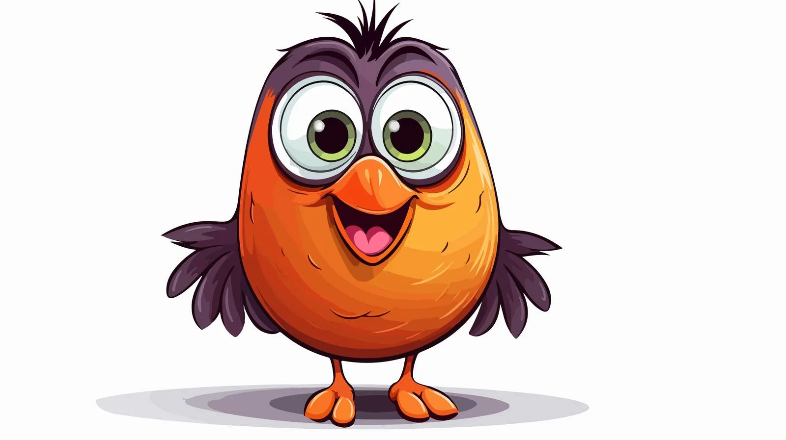 Retro Happy Bird Cartoon Illustration — free download from Dotvec