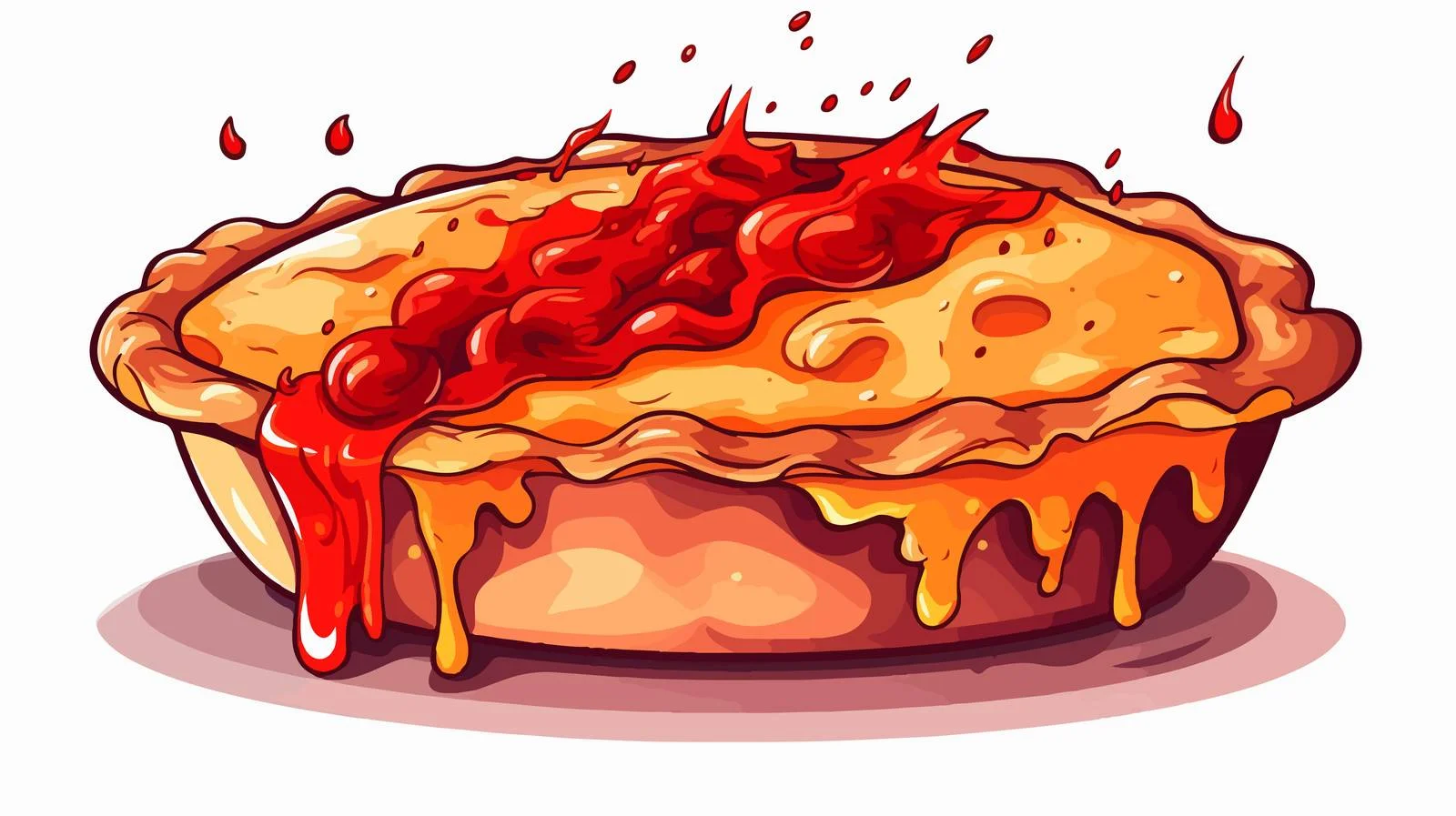Vintage Cartoon Hot Pie Illustration — free download from Dotvec