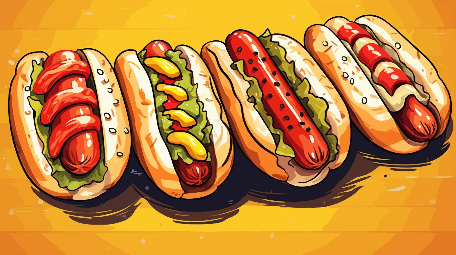 Retro Cartoon Hotdog Vector Illustration — free download from Dotvec