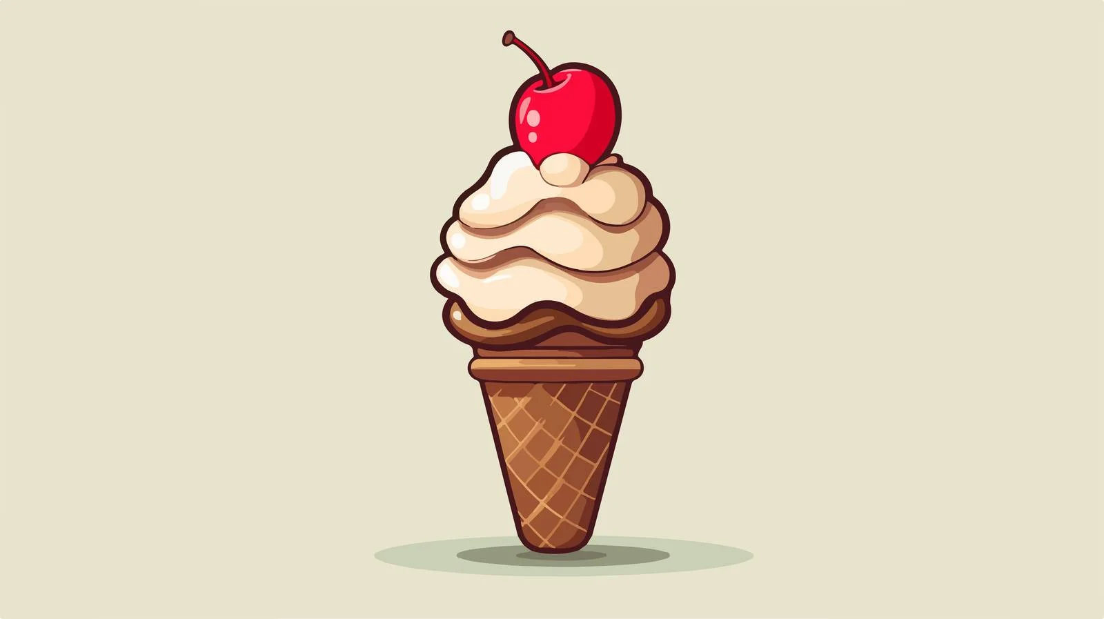 Retro Ice Cream Cone Illustration — free download from Dotvec