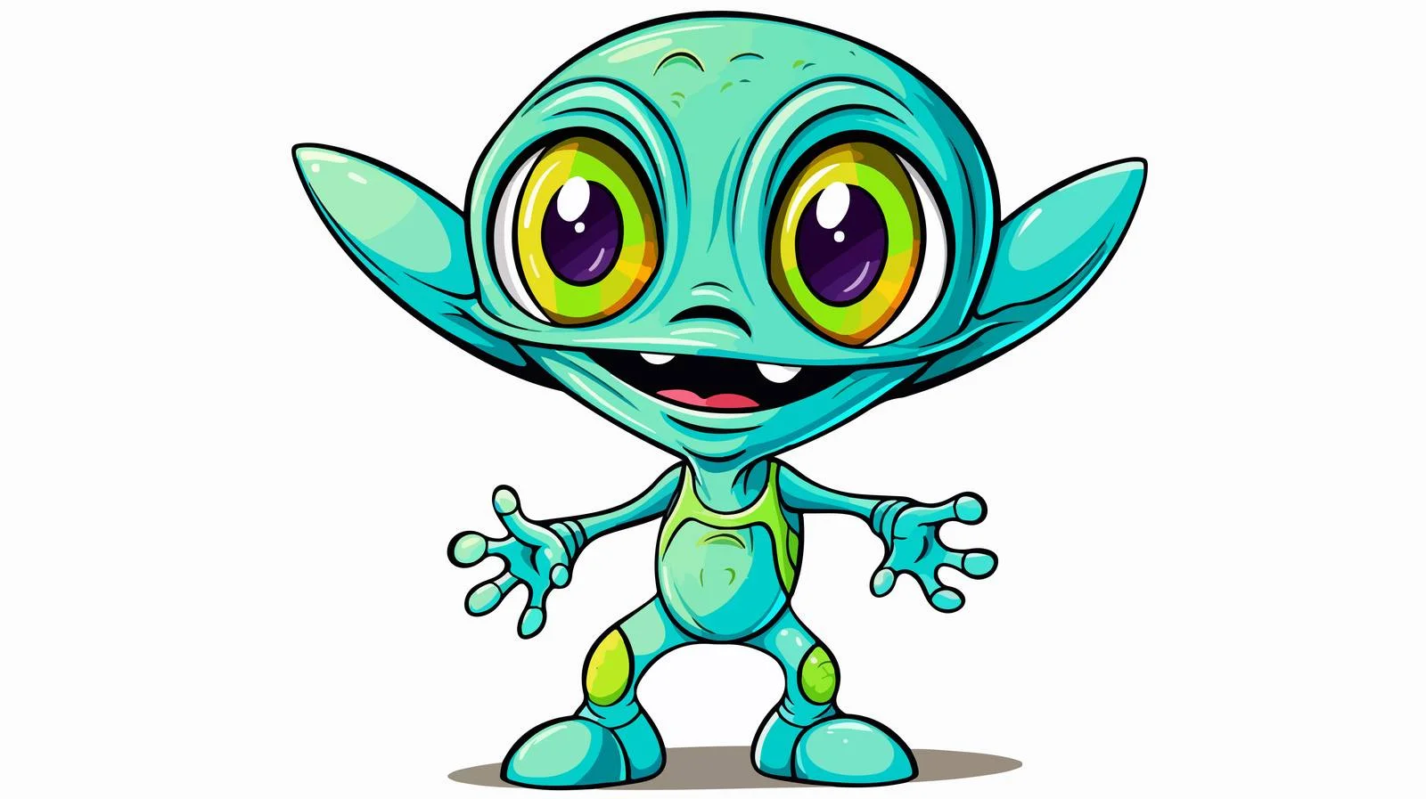 Retro Cartoon Little Alien Illustration — free download from Dotvec