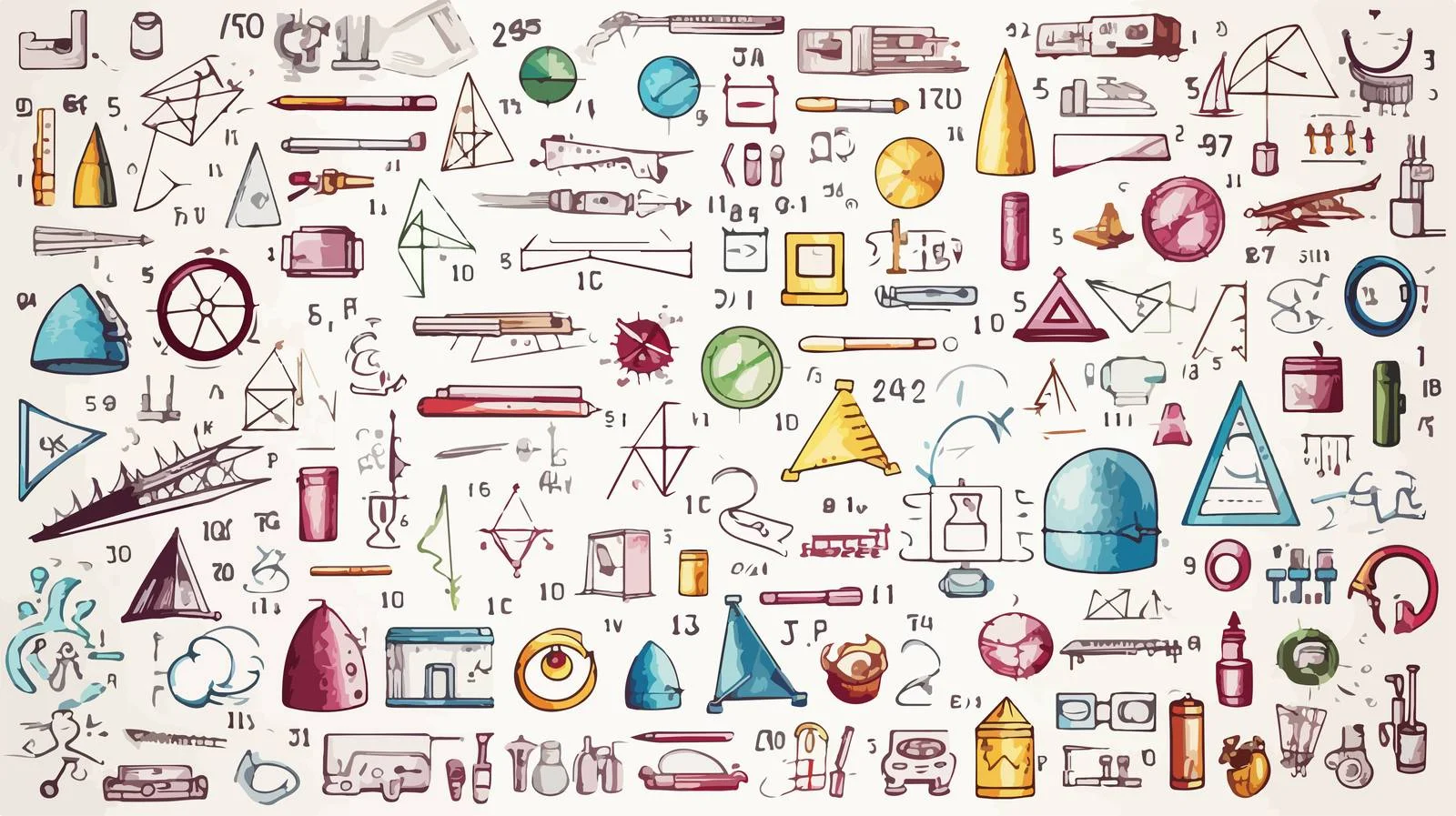 Retro Math Symbols Cartoon Vector Car — free download from Dotvec