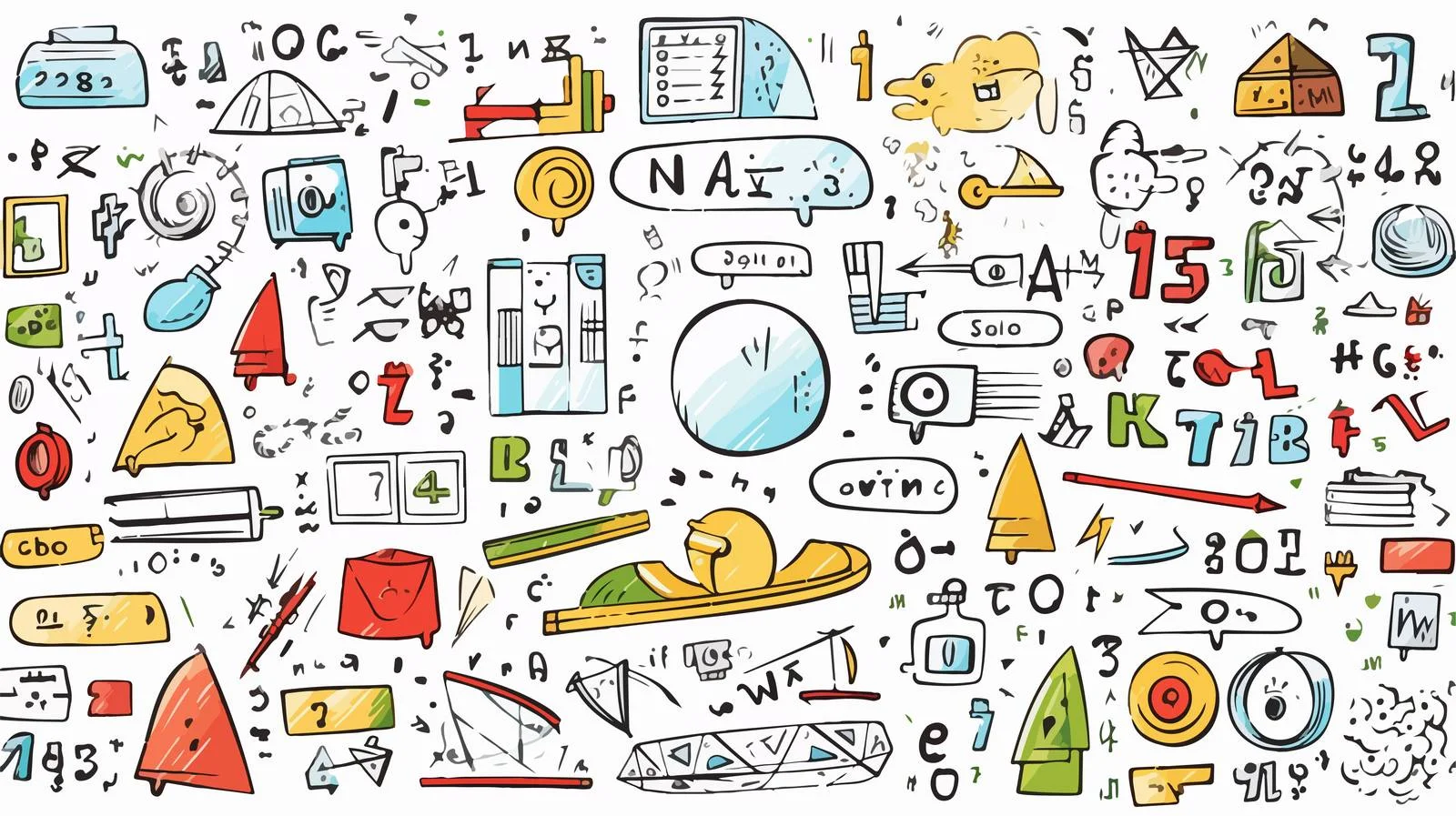 Retro Cartoon Math Symbols Vector Illustration — free download from Dotvec