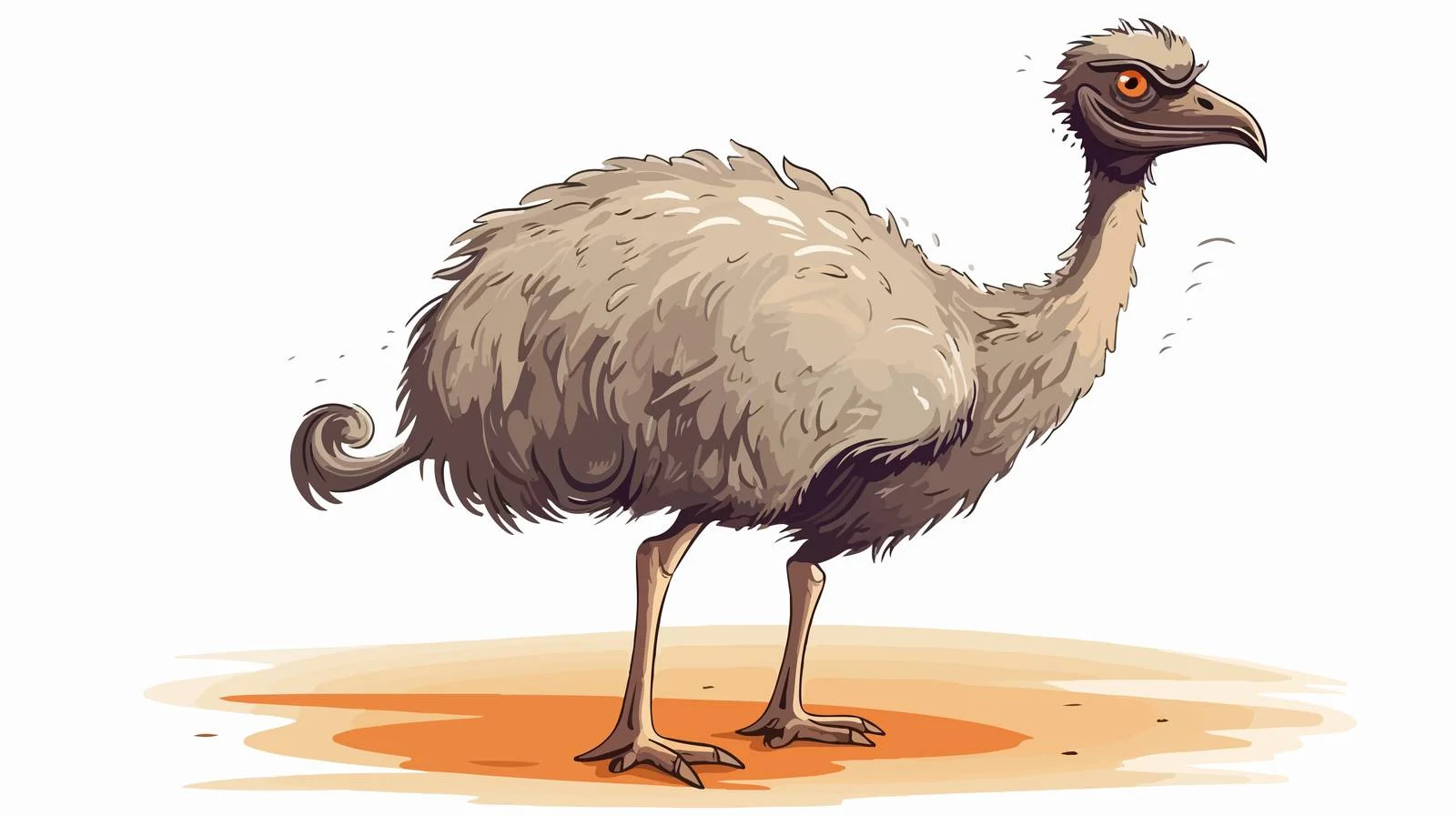 Retro Ostrich Cartoon Vector Illustration — free download from Dotvec