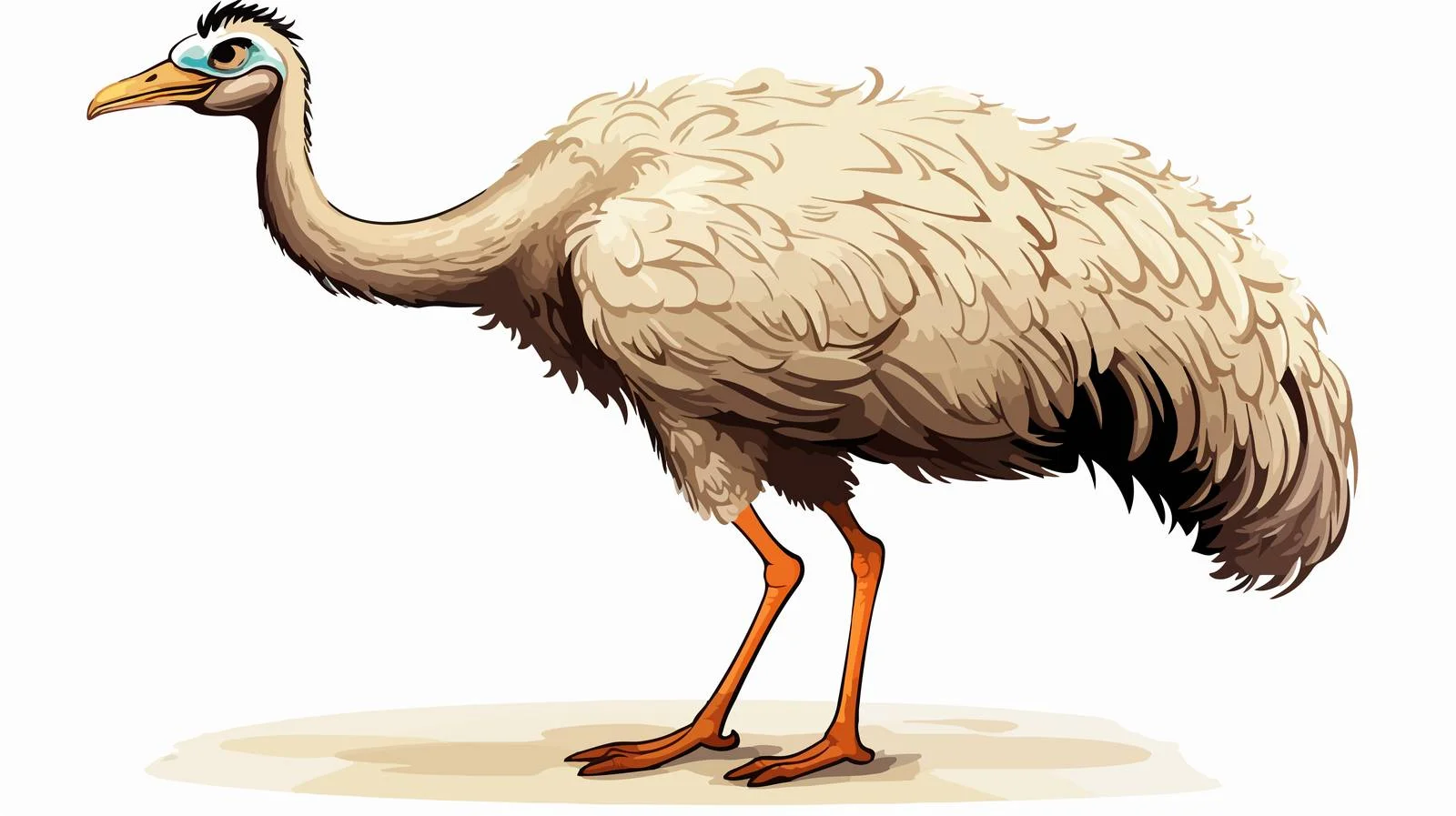 Retro Ostrich Cartoon Vector Illustration — free download from Dotvec