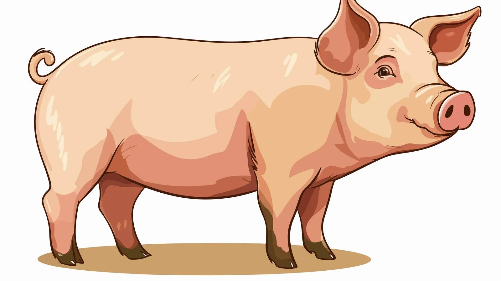 Retro Cartoon Pig Vector Illustration — free download from Dotvec