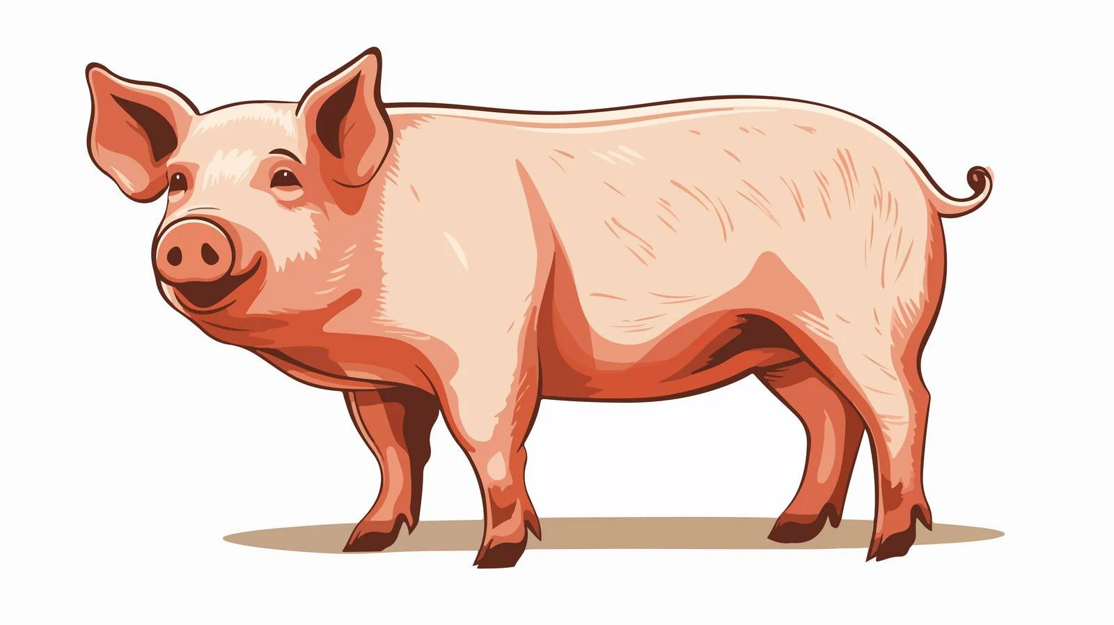 Vintage Cartoon Pig Vector Illustration — free download from Dotvec