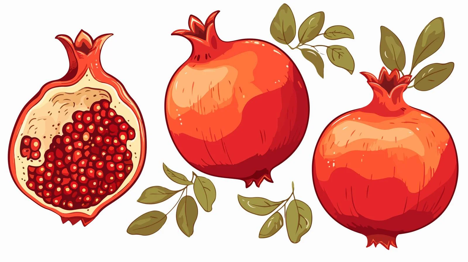 Retro Cartoon Pomegranate Stock Vector — free download from Dotvec