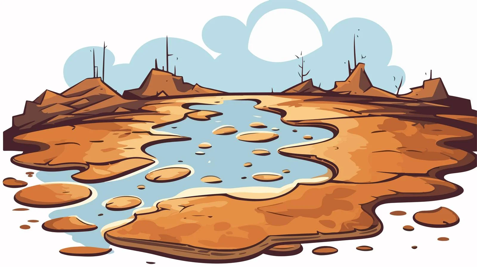 Retro Cartoon Puddle Vector Illustration — free download from Dotvec