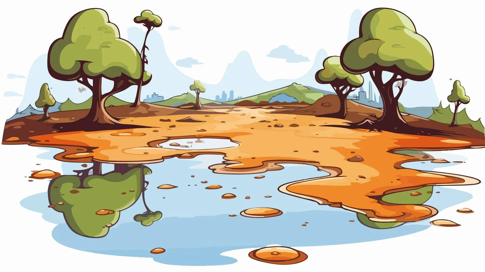 Vintage Cartoon Puddle Illustration — free download from Dotvec