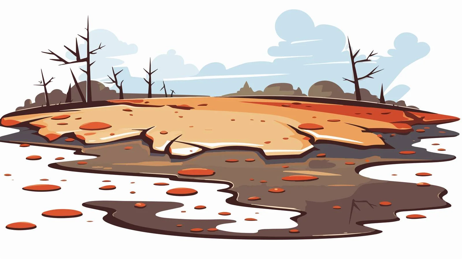 Vintage Cartoon Puddle Vector Illustration — free download from Dotvec