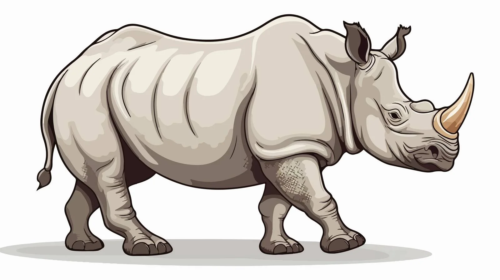 Retro Cartoon Rhino Vector Illustration — free download from Dotvec