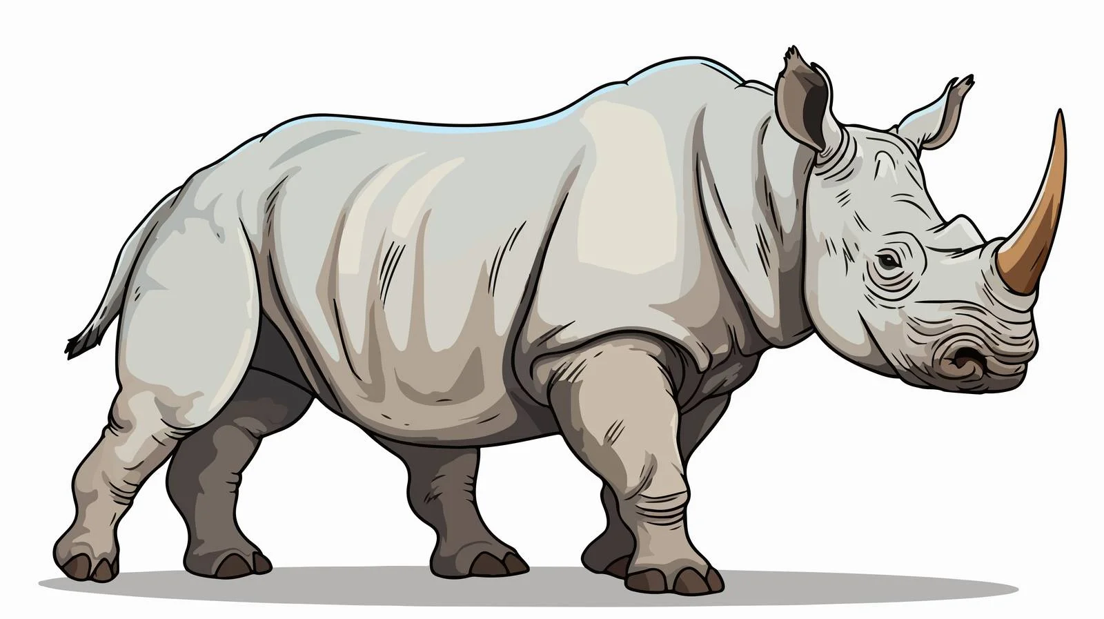 Retro Cartoon Rhino Vector Illustration — free download from Dotvec