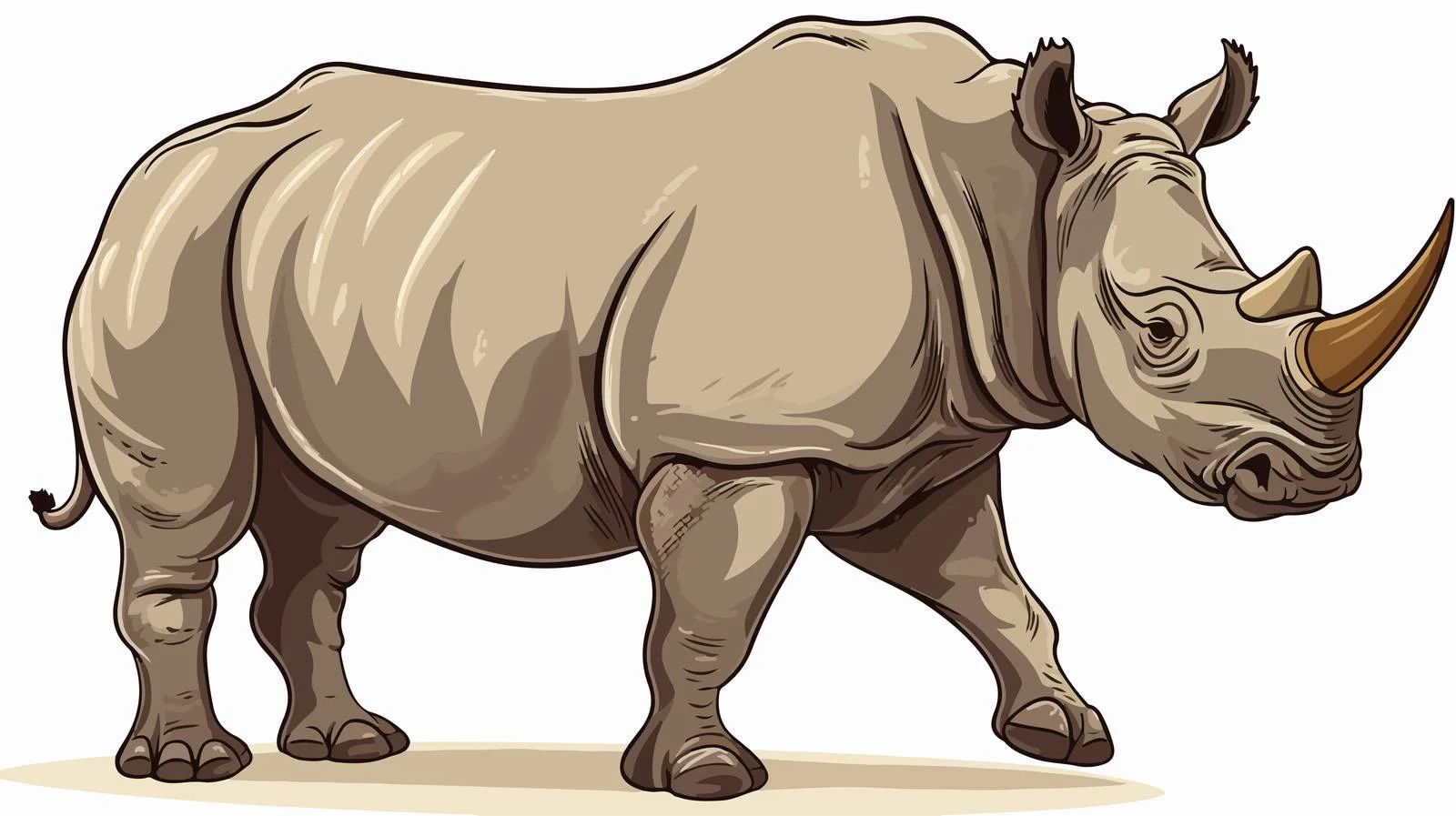 Retro Cartoon Rhino Vector Illustration — free download from Dotvec