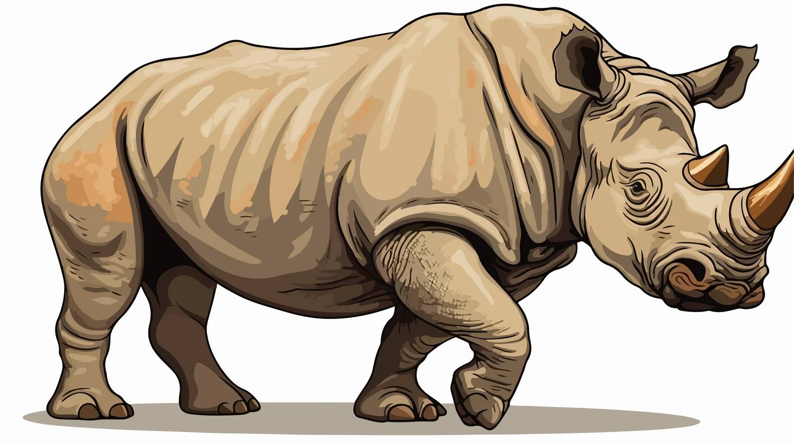 Retro Cartoon Rhino Vector Illustration — free download from Dotvec
