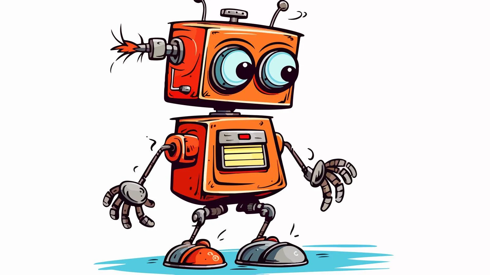 Vintage Cartoon Robot Illustration — free download from Dotvec
