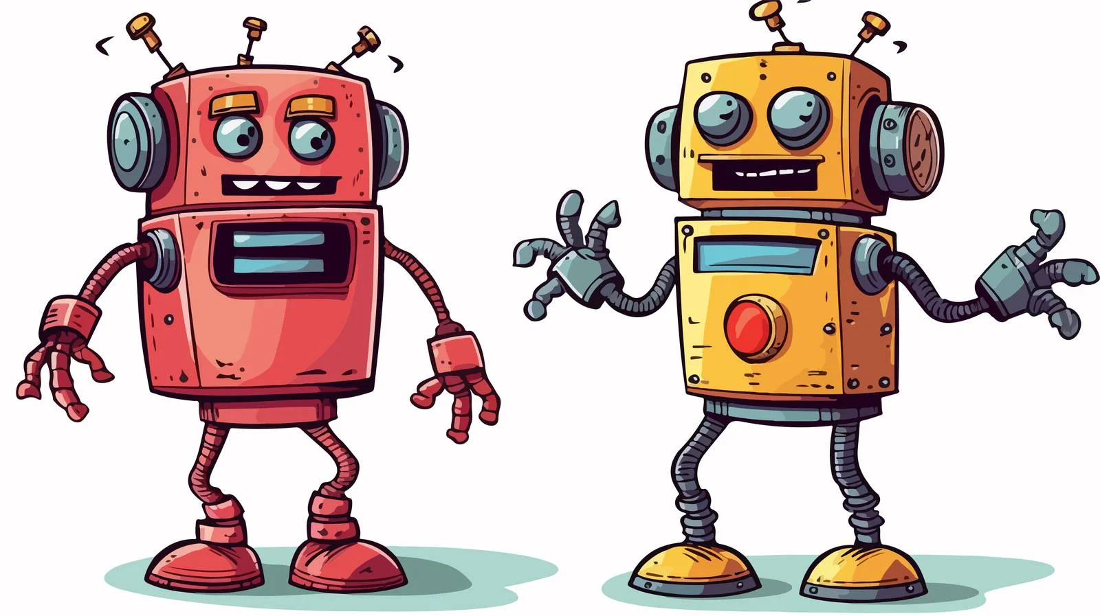 Retro Cartoon Robot Illustration — free download from Dotvec