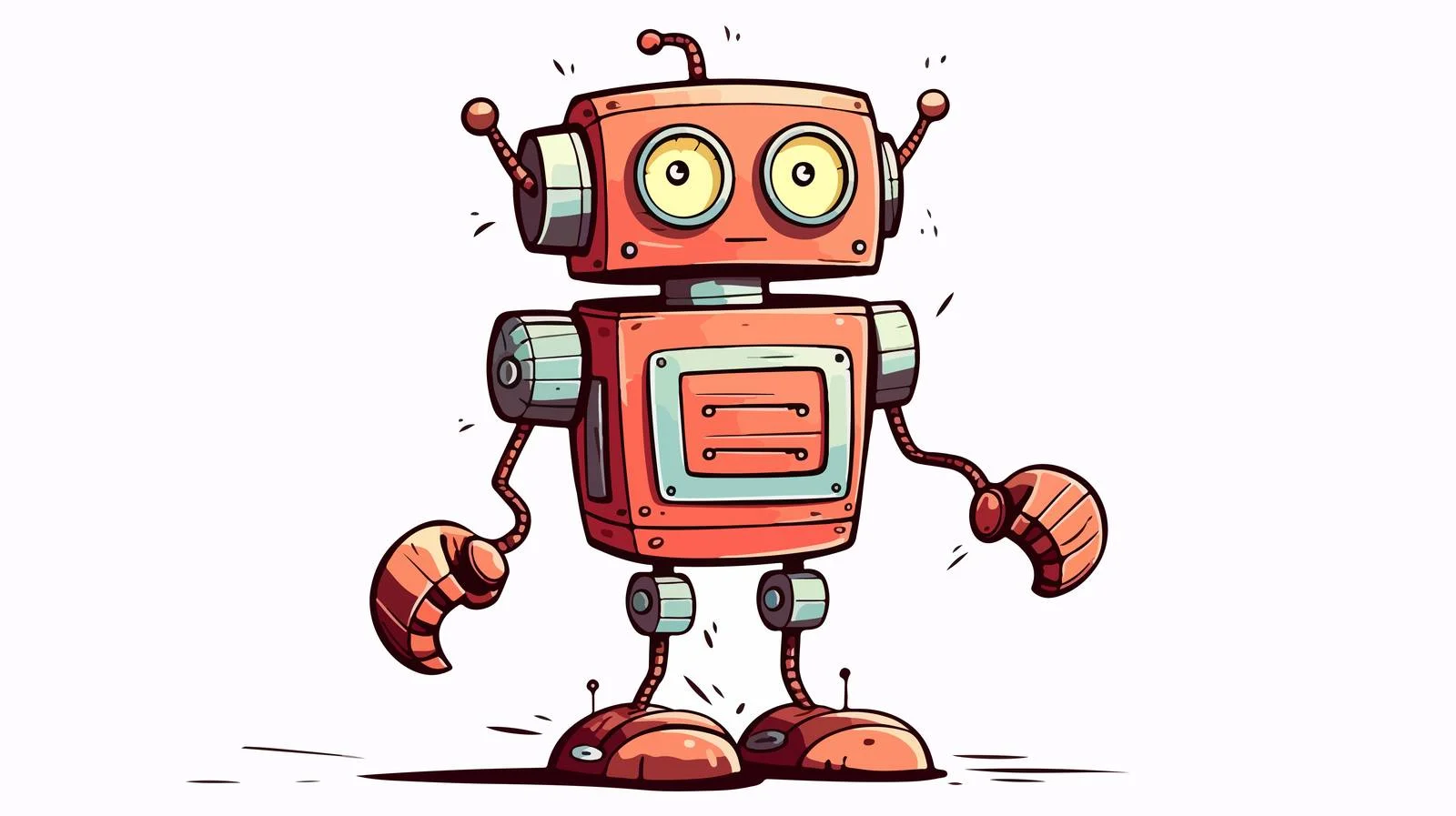 Vintage Cartoon Robot Illustration — free download from Dotvec