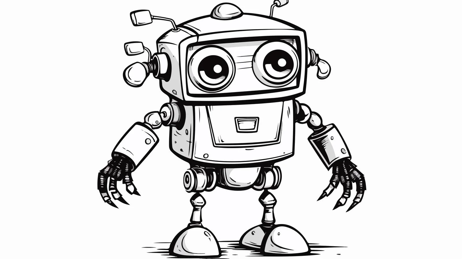 Vintage Cartoon Robot Illustration — free download from Dotvec
