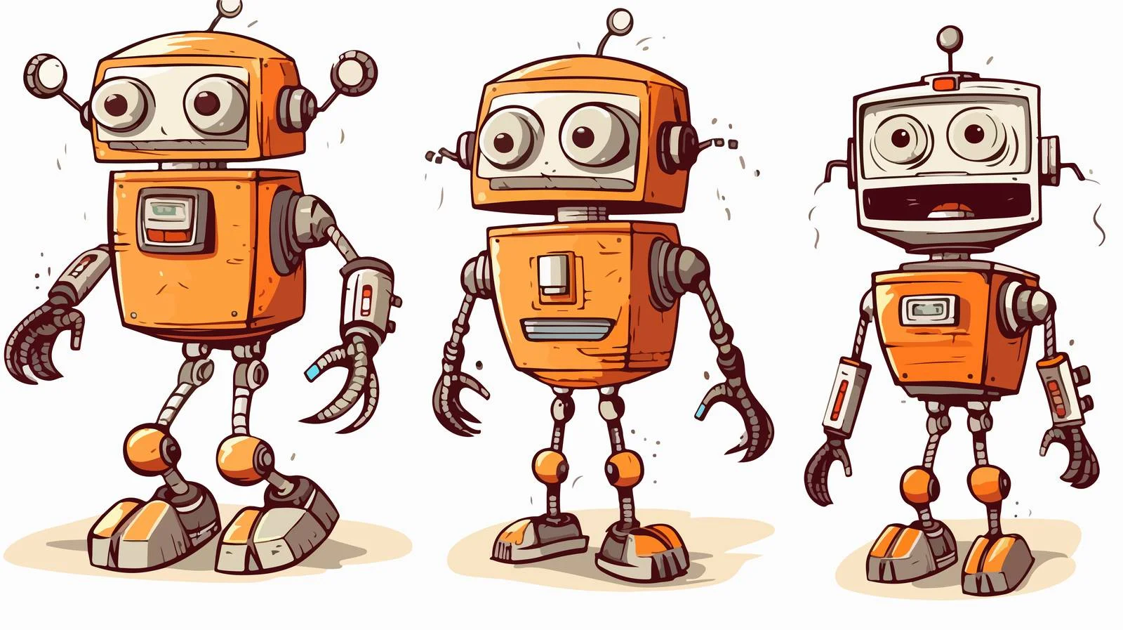 Vintage Cartoon Robot Vector Illustration — free download from Dotvec