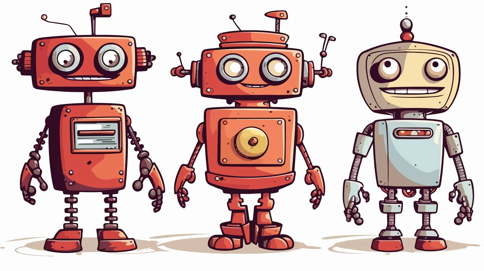 Vintage Cartoon Robot Vector Illustration — free download from Dotvec