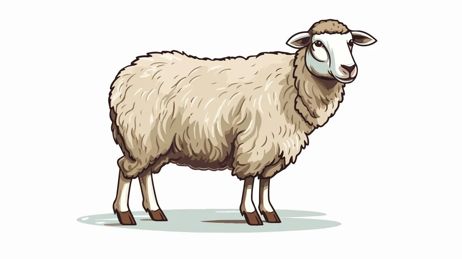 Vintage Cartoon Sheep Vector Illustration — free download from Dotvec