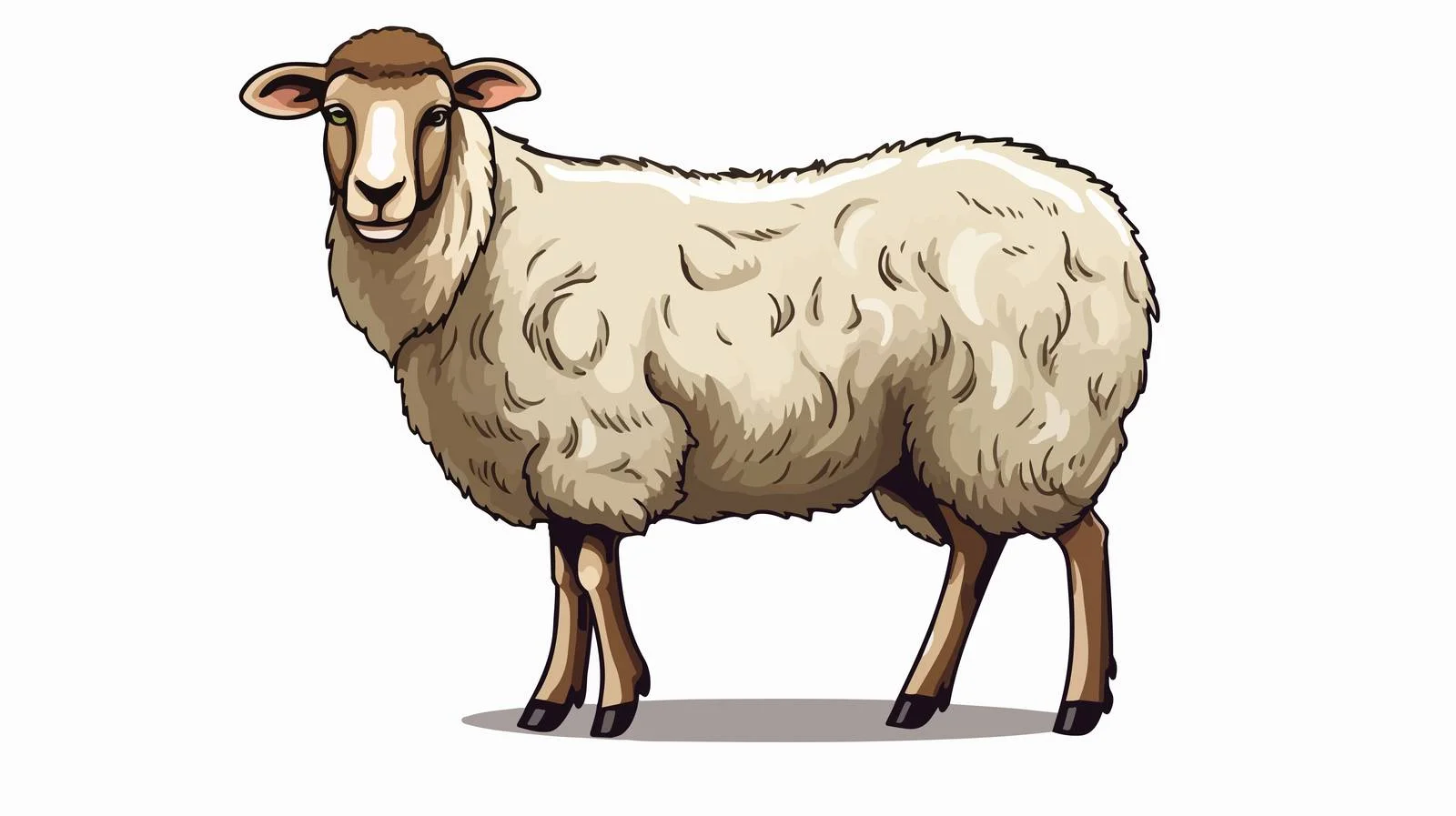 Vintage Cartoon Sheep Vector Illustration — free download from Dotvec