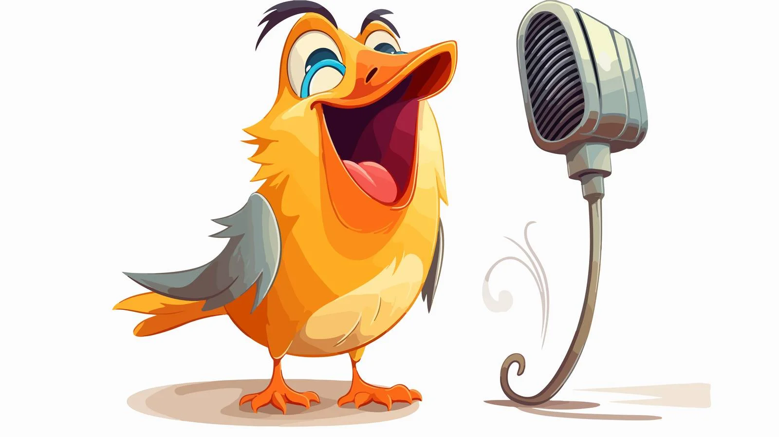 Vintage Cartoon Singing Bird Vector Illustration — free download from Dotvec
