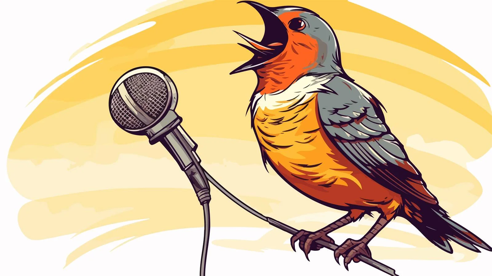 Vintage Singing Bird Vector Illustration — free download from Dotvec