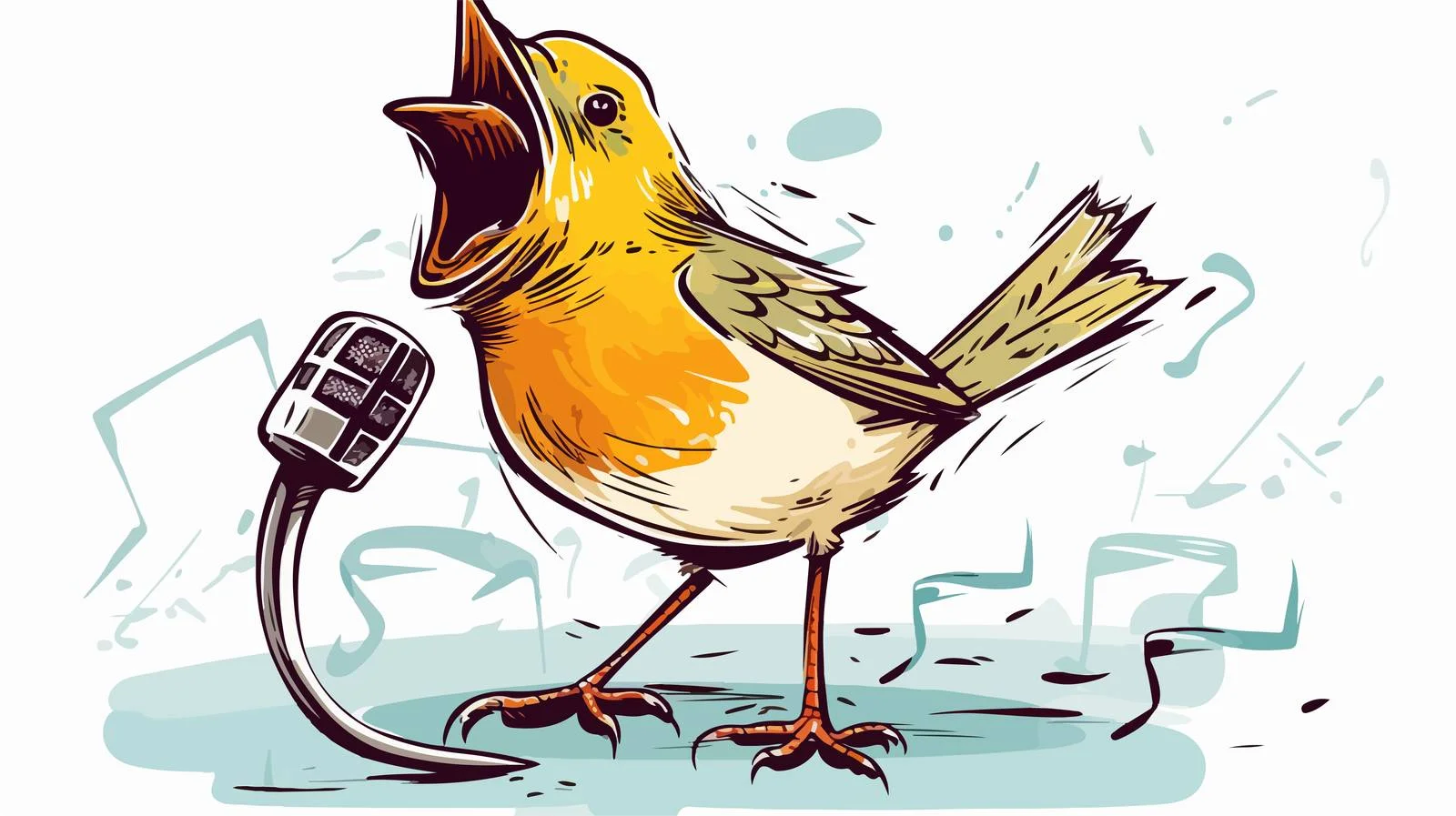 Retro Singing Bird Cartoon Vector Illustration — free download from Dotvec