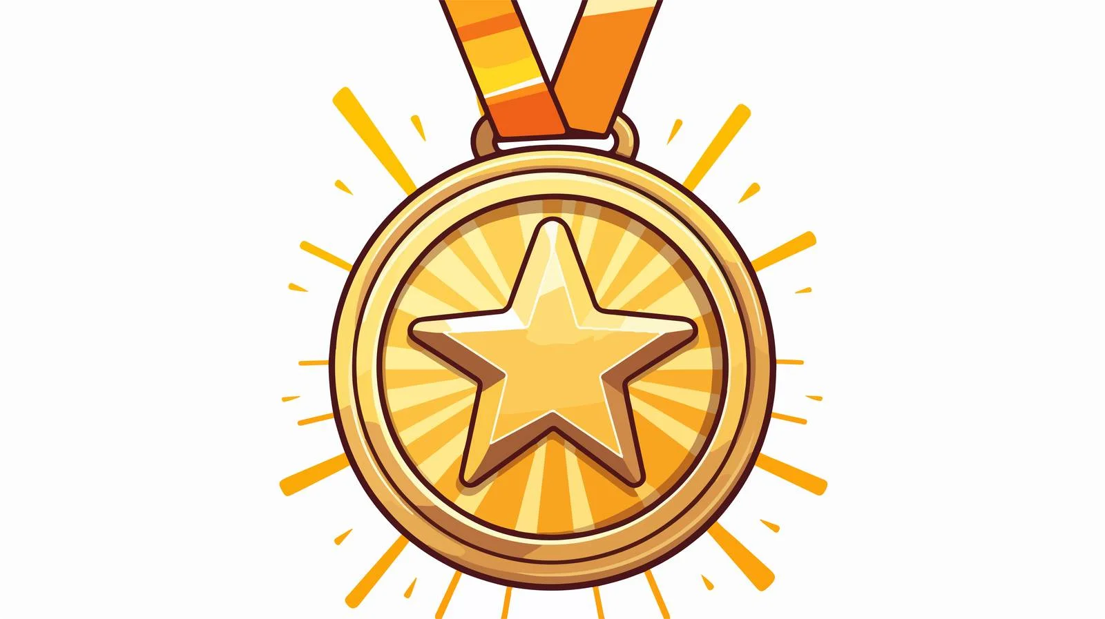 Vintage Cartoon Sparkling Gold Medal Illustration — free download from Dotvec