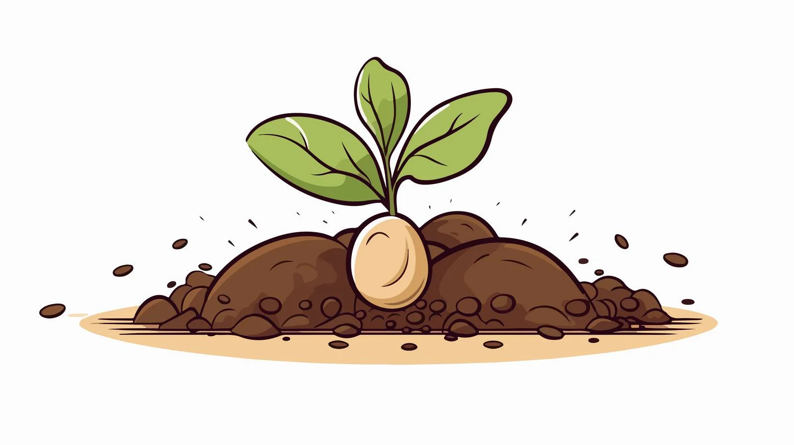 Retro Cartoon Sprouting Seed Vector Illustration — free download from Dotvec