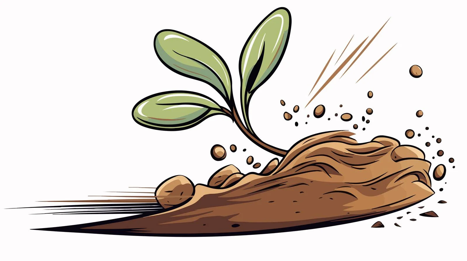 Vintage Sprouting Seed Cartoon Vector Illustration — free download from Dotvec