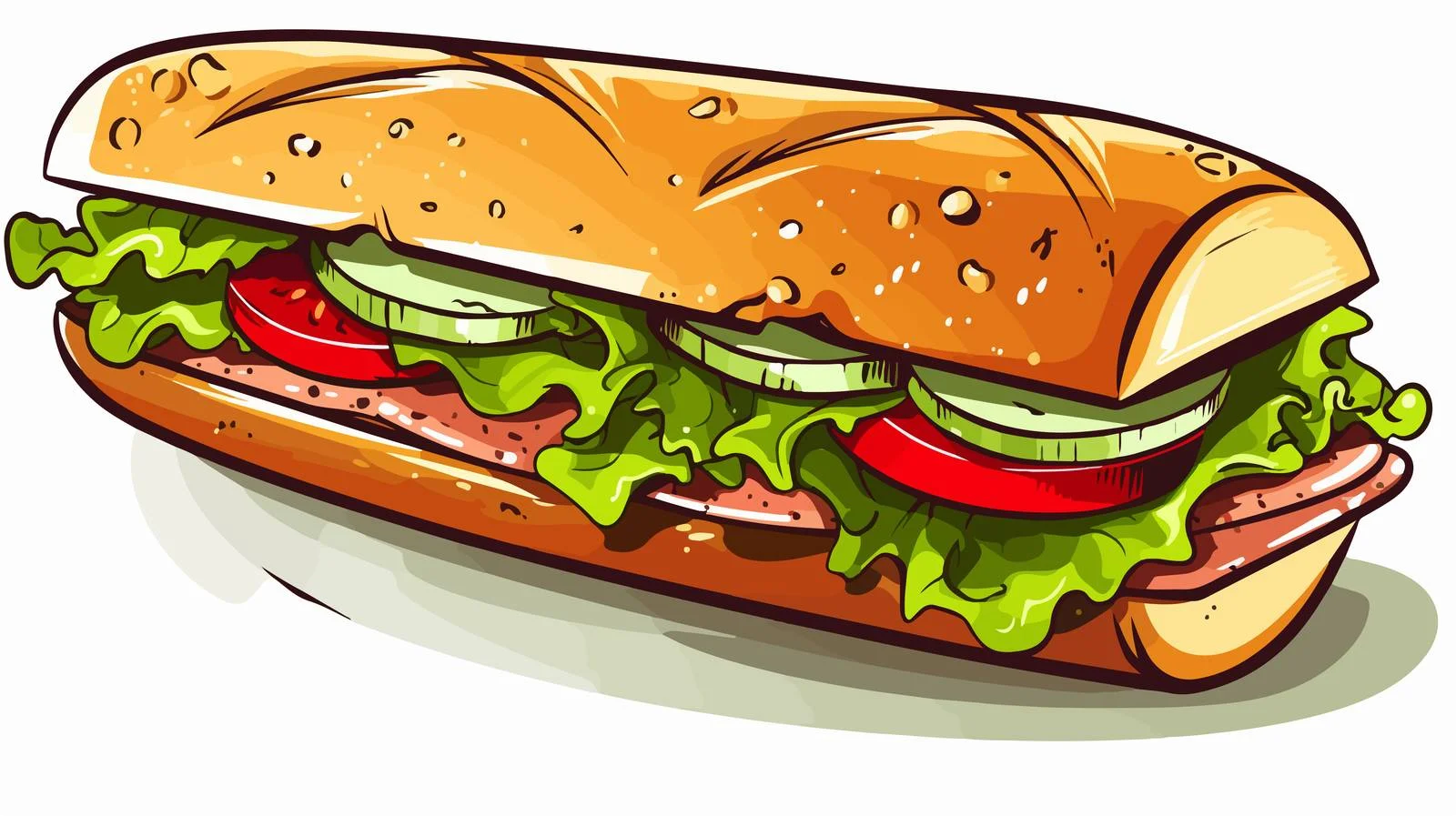 Vintage Sub Sandwich Vector Illustration — free download from Dotvec