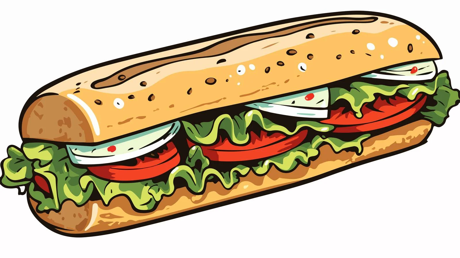Retro Cartoon Sub Sandwich Vector Illustration — free download from Dotvec