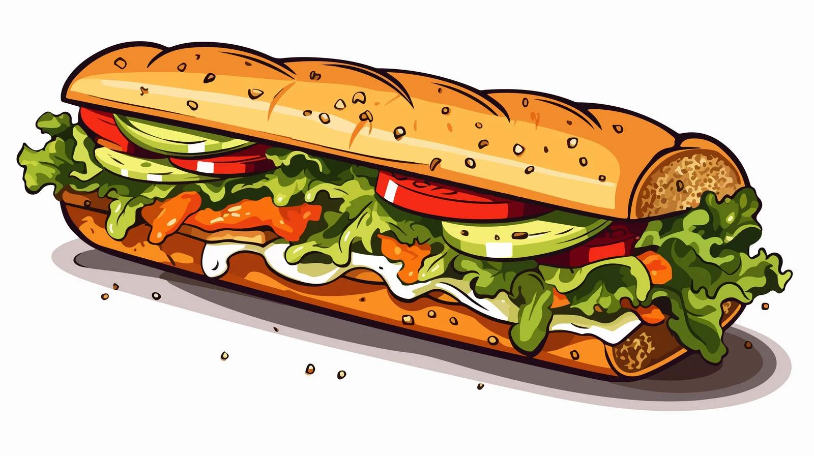 Vintage Sub Sandwich Vector Illustration — free download from Dotvec