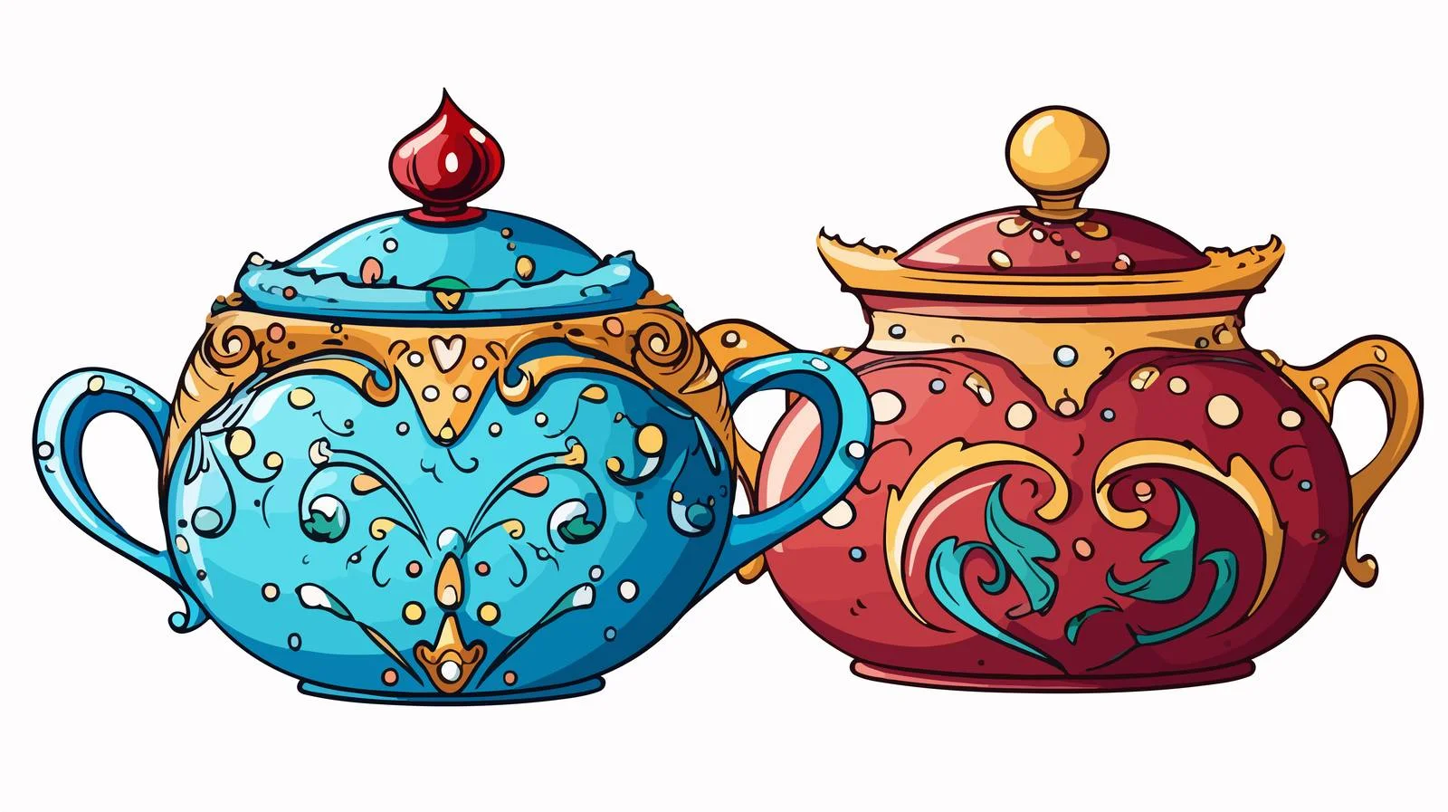 Retro Cartoon Sugar Bowl Illustration — free download from Dotvec