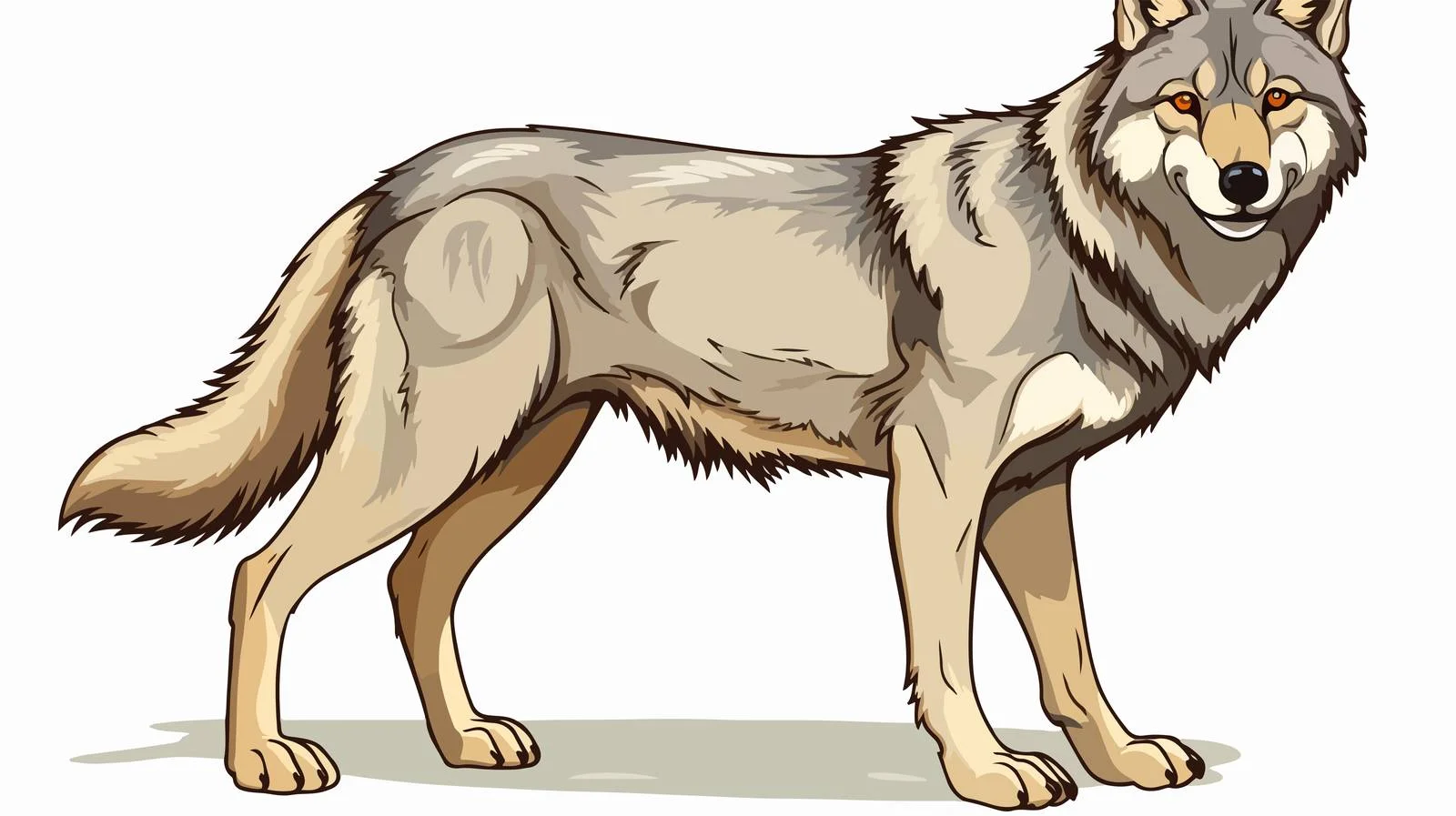 Retro Cartoon Wolf Vector Illustration — free download from Dotvec