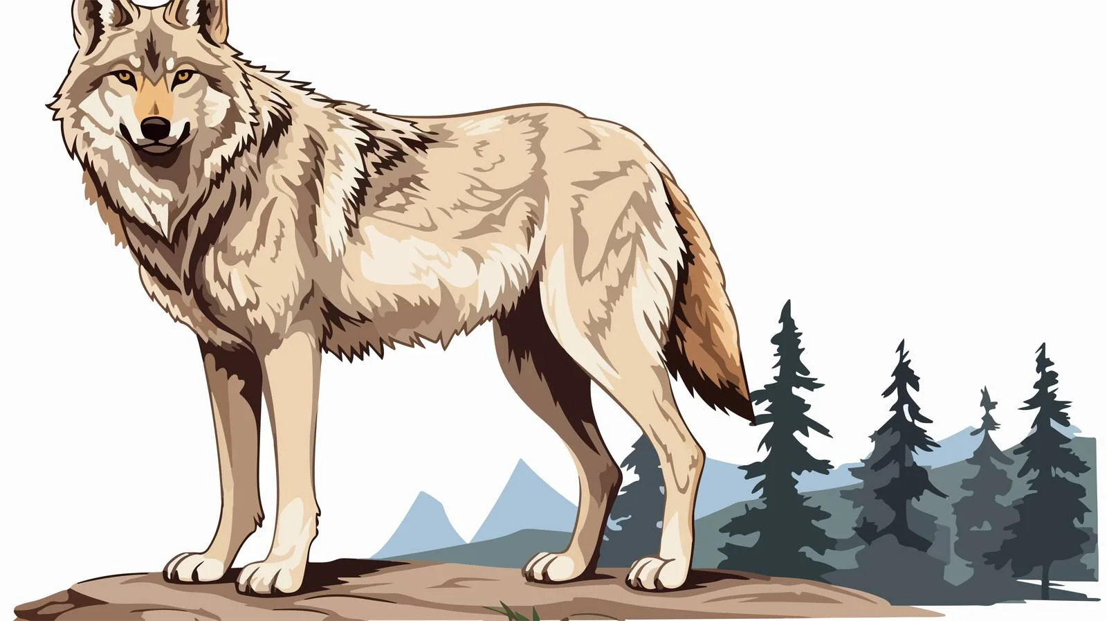 Vintage Cartoon Wolf Vector Illustration — free download from Dotvec