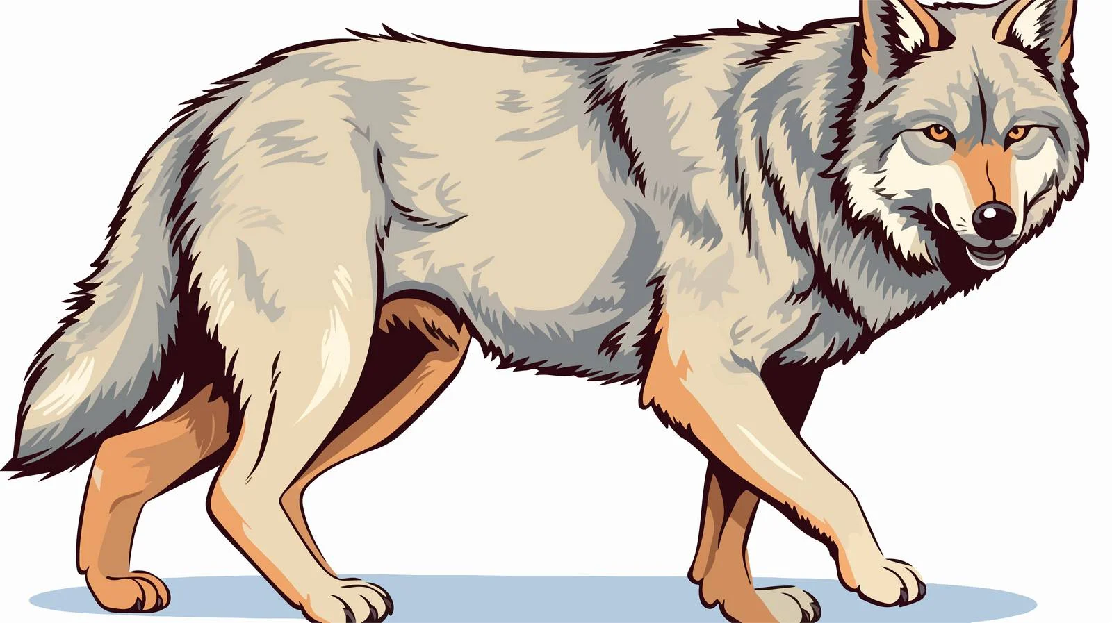 Retro Cartoon Wolf Vector Illustration — free download from Dotvec