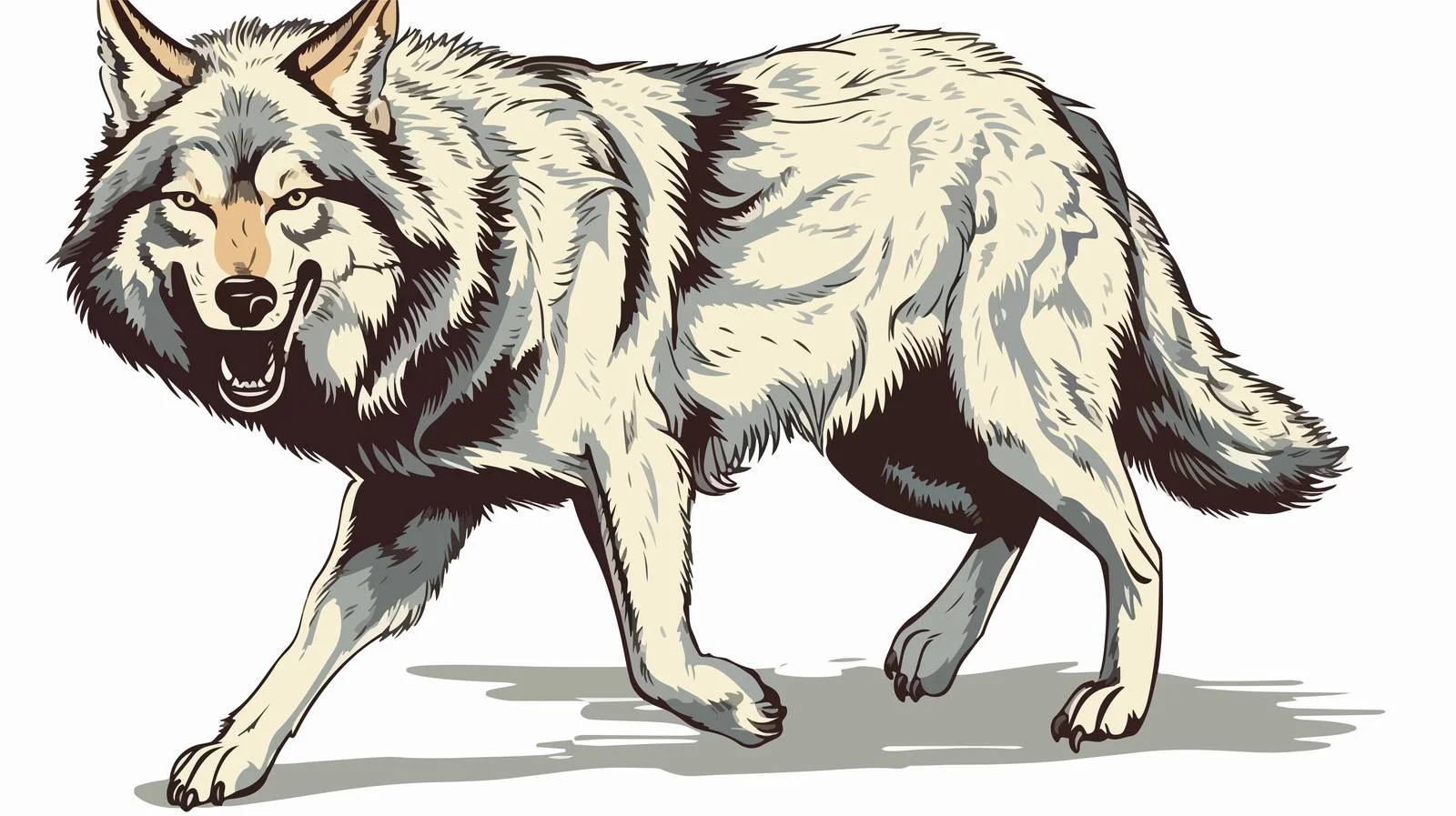 Retro Cartoon Wolf Vector Illustration — free download from Dotvec